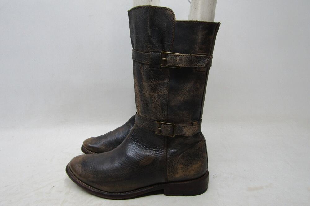 BED STU Womens Sz 6.5 M Distress Brown Leather 10" Shaft Fashion Boots